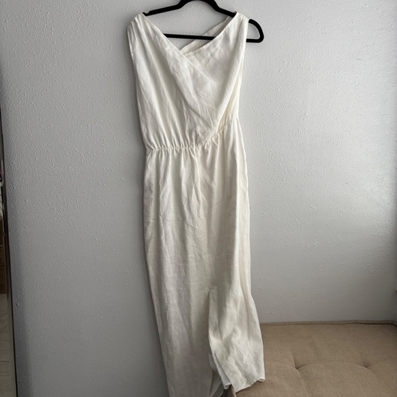 DISSH Cass White Linen Asymmetrical Midi Dress - US 6 - Picture 5 of 8